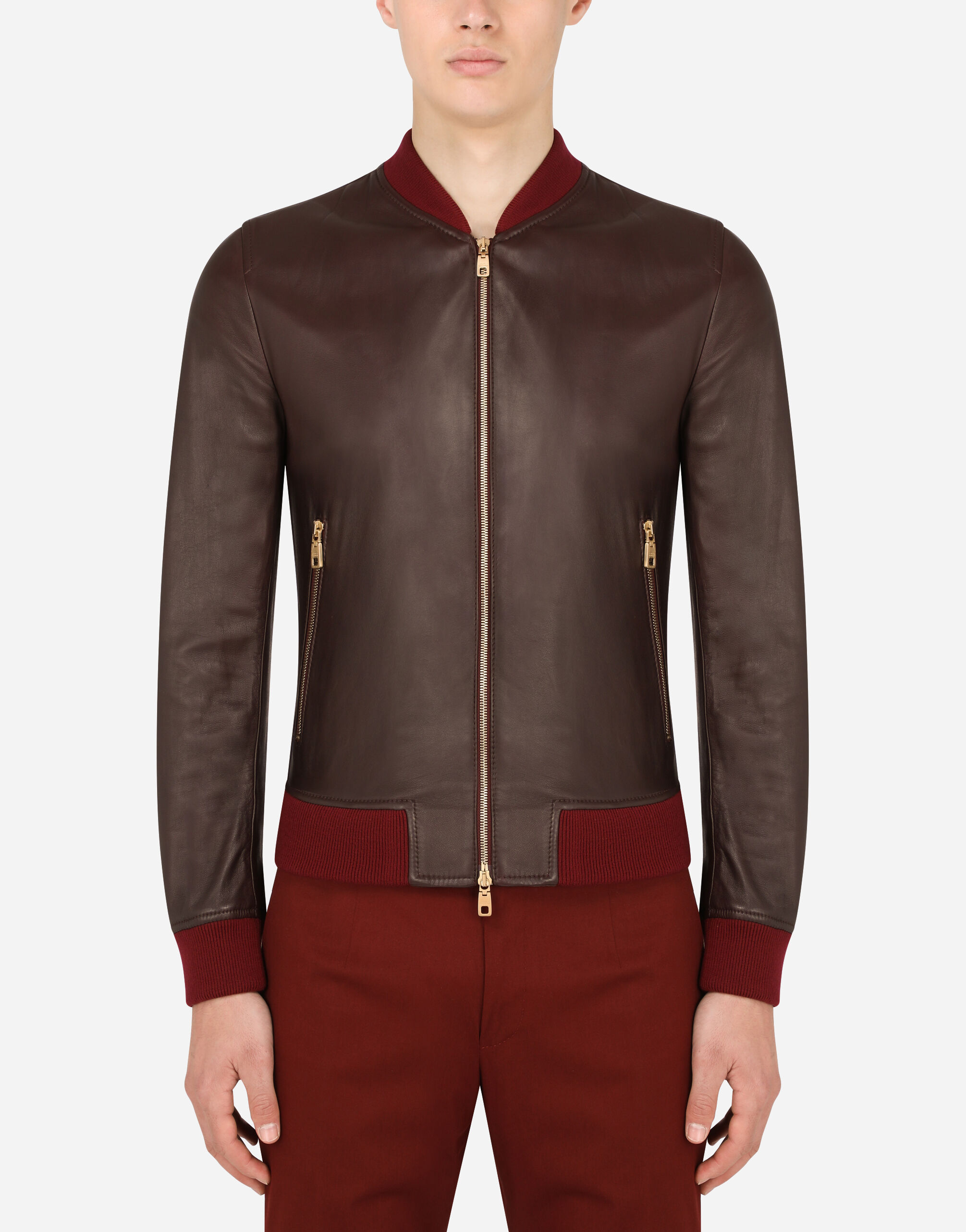 Dolce gabbana leather jacket mens store