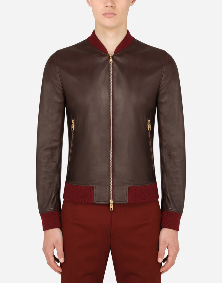 Dolce & Gabbana Leather jacket BORDEAUX G9LZ7LHULAW