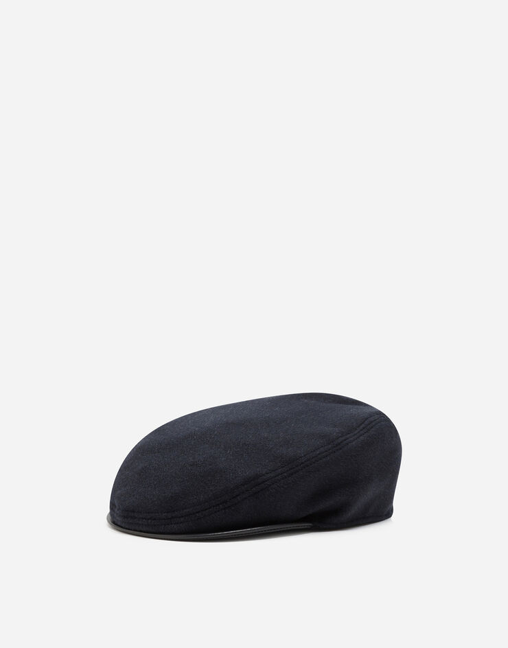 Dolce & Gabbana Cashmere and leather flap cap Black GH672AFU2D1