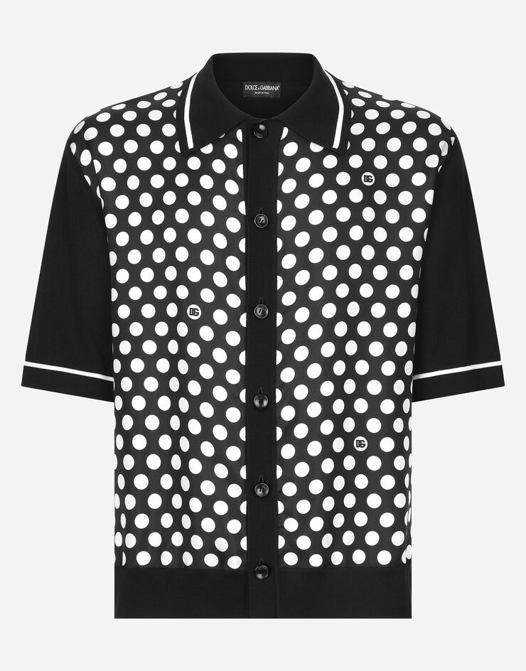 Dolce & Gabbana Oversize silk and yarn shirt with polka-dot print Print GXV29TJFMEG