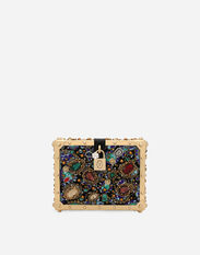 Dolce & Gabbana Jacquard Dolce Box bag with embroidery Gold BB7618AU766
