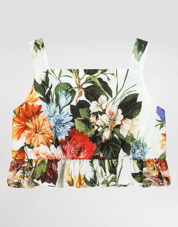Dolce & Gabbana Top aus Popeline mit Blumenprint Drucken L51N72HS5TV