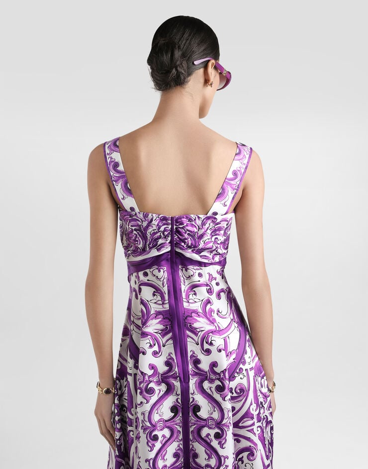 Dolce & Gabbana Majolica-print silk twill dress Multicolor F6TZBTHI1T1