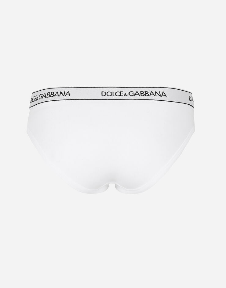 Dolce & Gabbana Slip de punto con el logotipo en el elástico Blanco O2B20TFUEEY