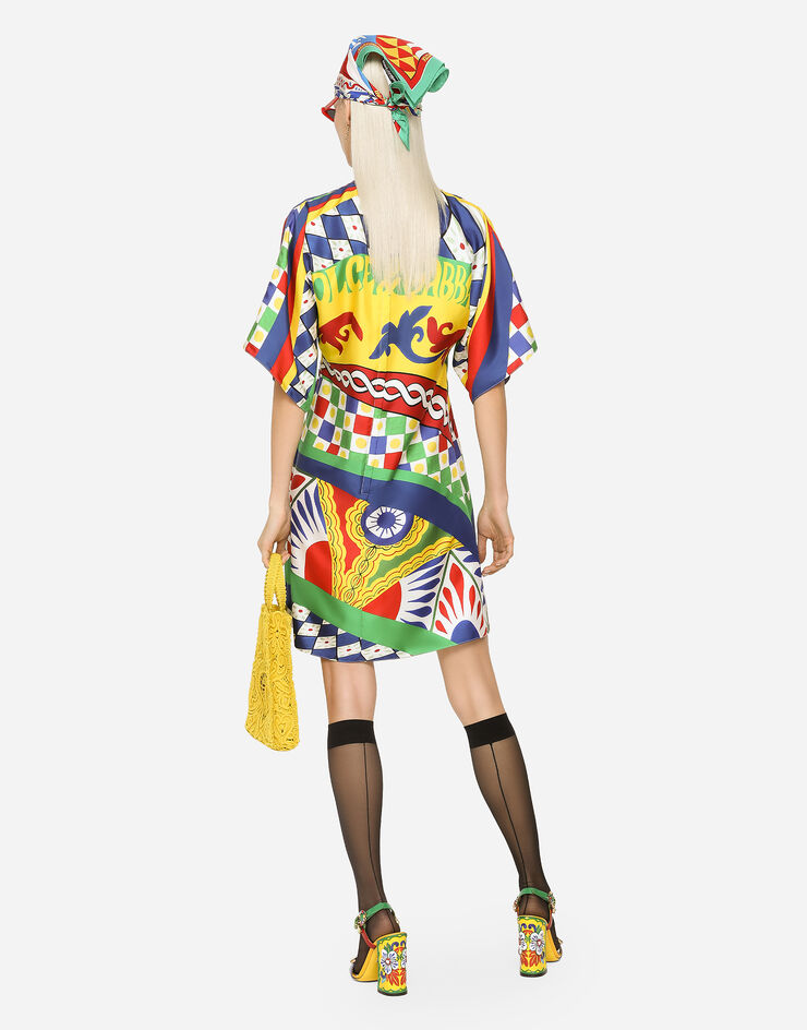 Dolce&Gabbana Short Carretto-print twill dress Multicolor F6ALLTHI1MM