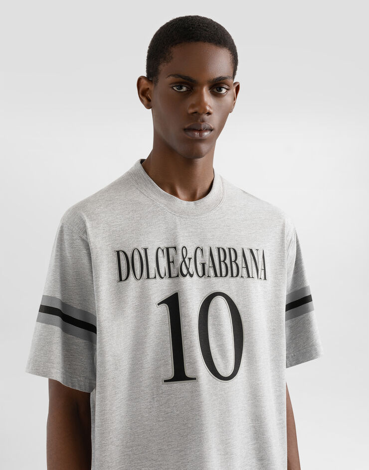 Dolce & Gabbana Cotton T-shirt with logo Grey G8SH7TG7O2O