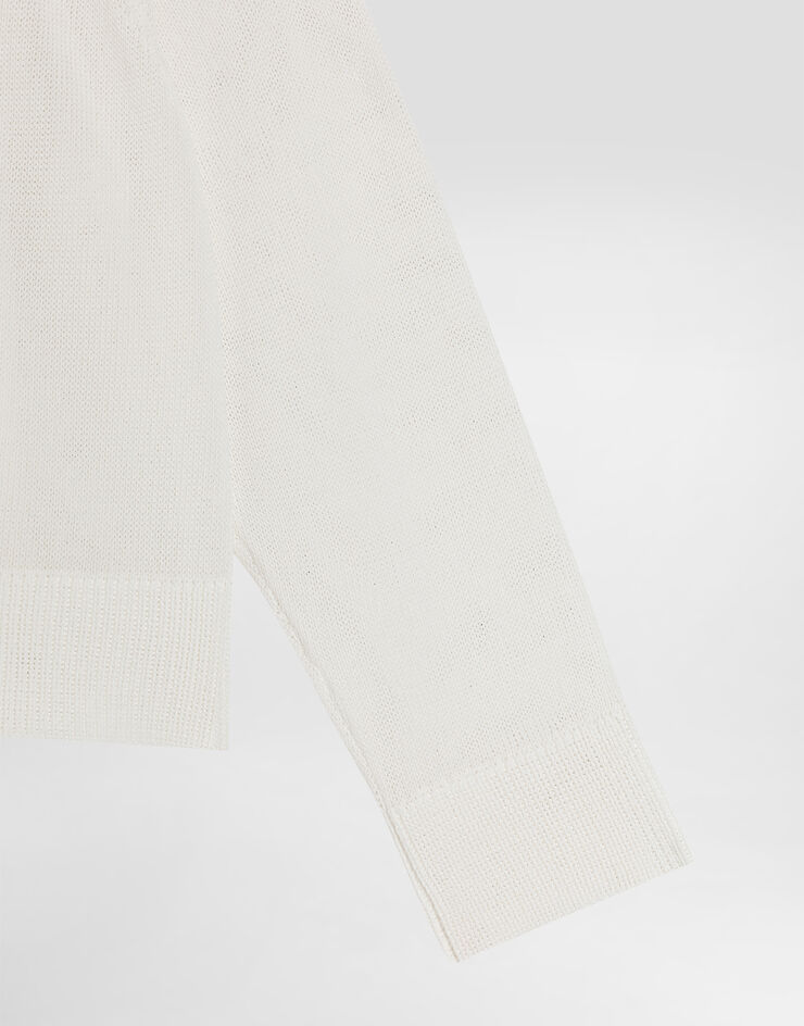 Dolce & Gabbana Satin viscose cardigan with caps White L2KWMDJAIRU