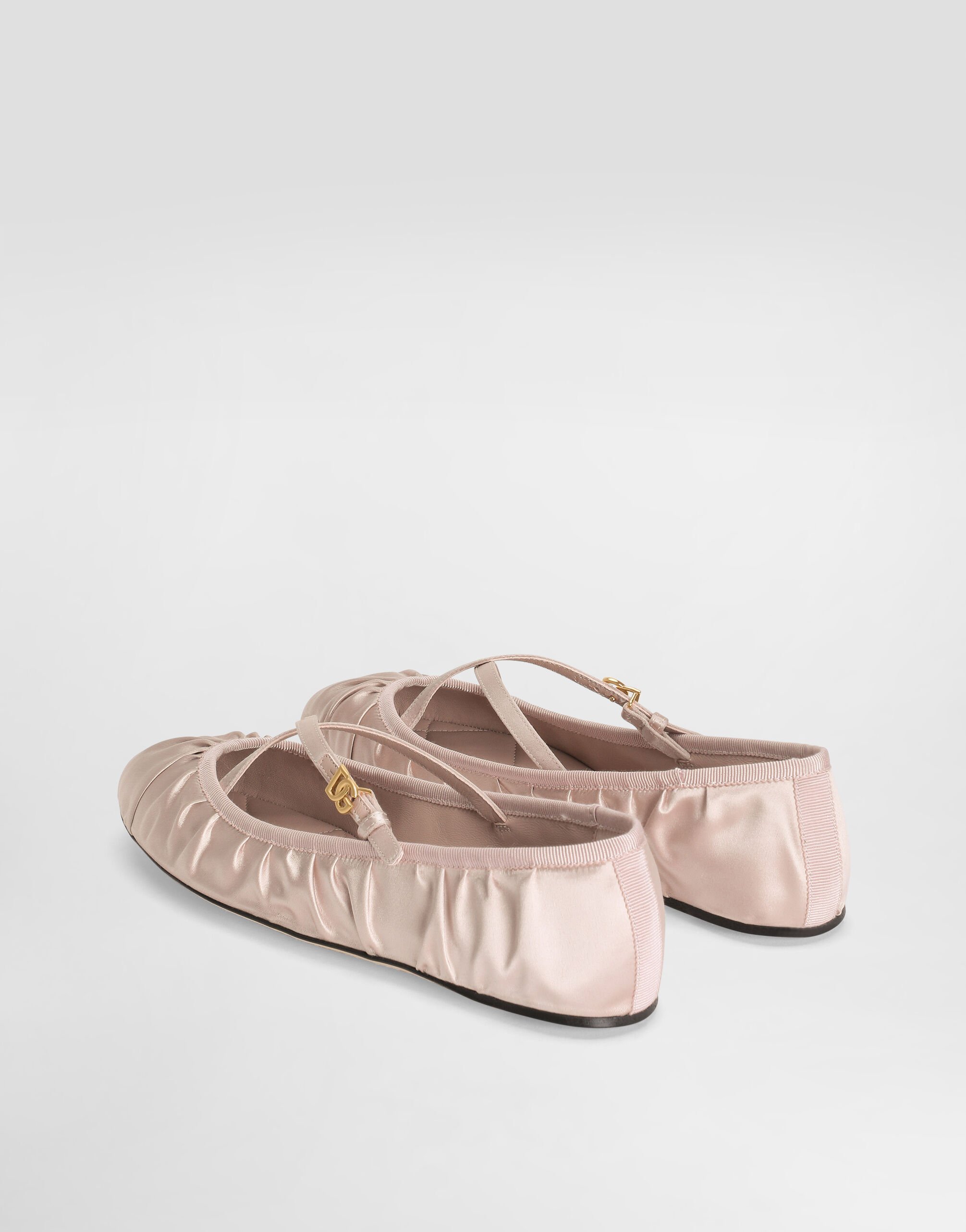 Satin ballet flats in Pale Pink for Women | Dolce&Gabbana®