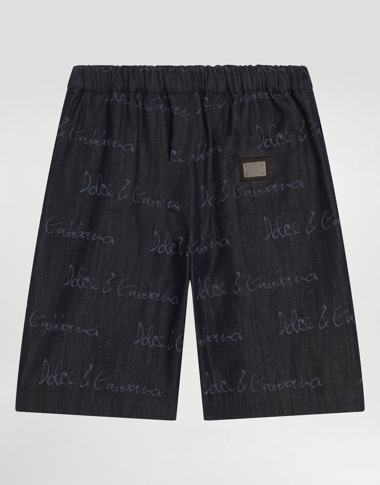 Dolce & Gabbana Bermuda in denim con logo Dolce&Gabbana Multicolore L43Q59LDC87