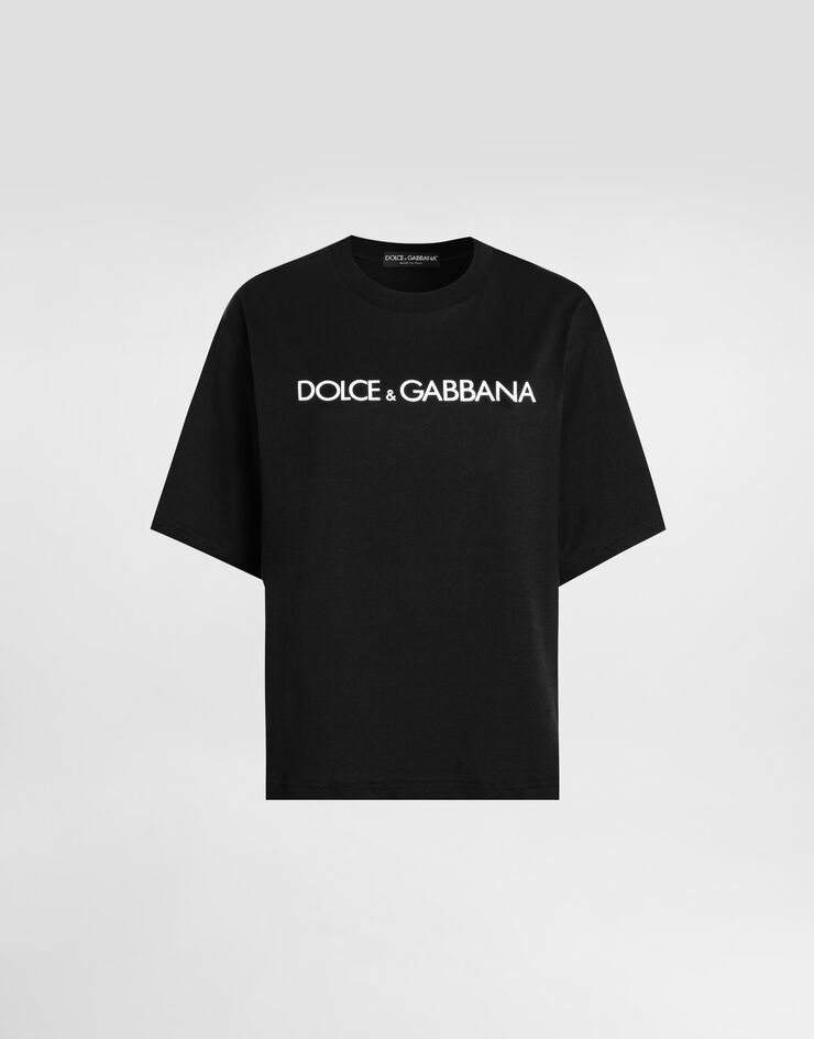 Dolce & Gabbana Camiseta de manga corta de algodón con inscripción Dolce&Gabbana Negro F8U10TG7H4P