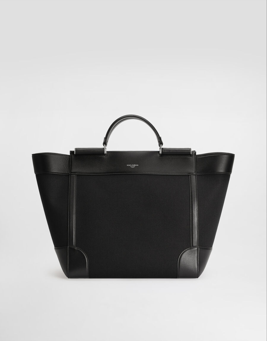 Calfskin and panama bag