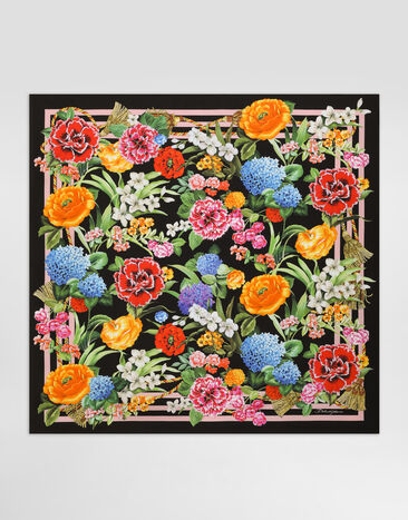 Dolce & Gabbana Floral-print silk twill foulard (90x90) Gold WNR4C5W1111