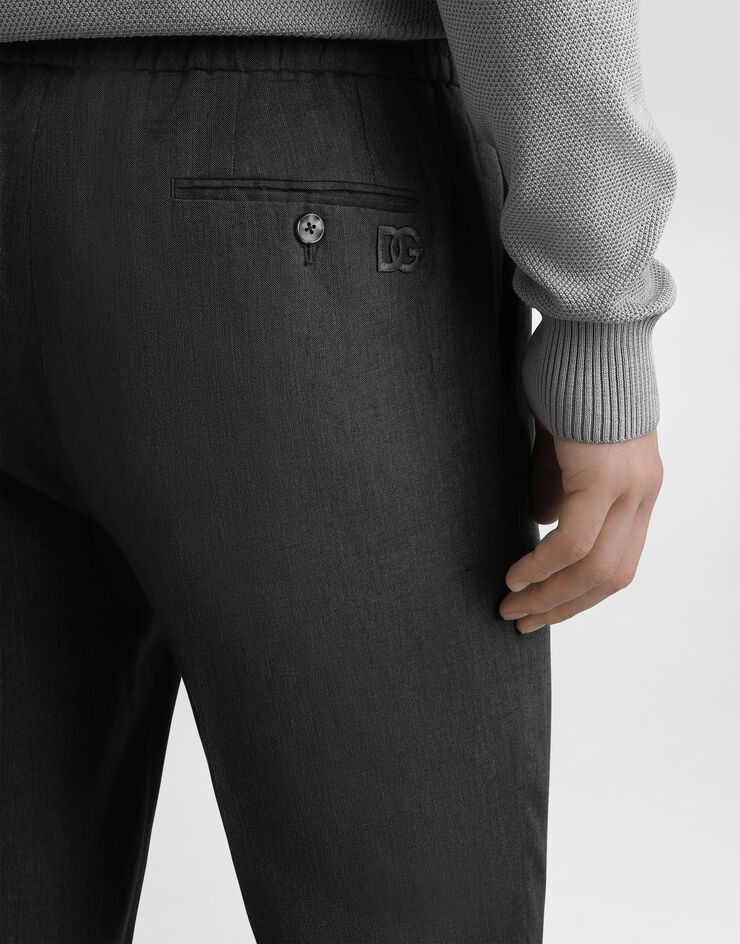 Dolce & Gabbana リネンキャンバス ジョギングパンツ グレー GP12QZFU4MF