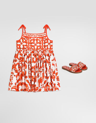 Dolce & Gabbana Majolica-print poplin dress Multicolor L54DN8G7P4N