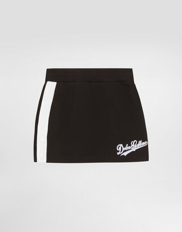 Dolce & Gabbana Fleece skirt with print Black L5JIC1G7PWH