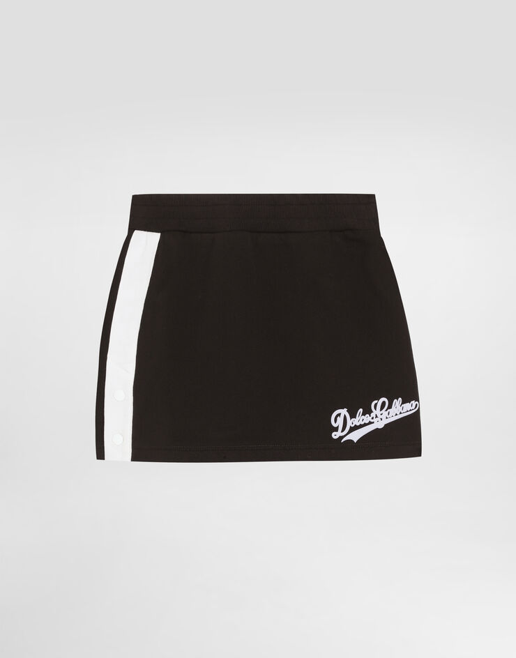 Dolce & Gabbana Fleece skirt with print Black L5JIC1G7PWH