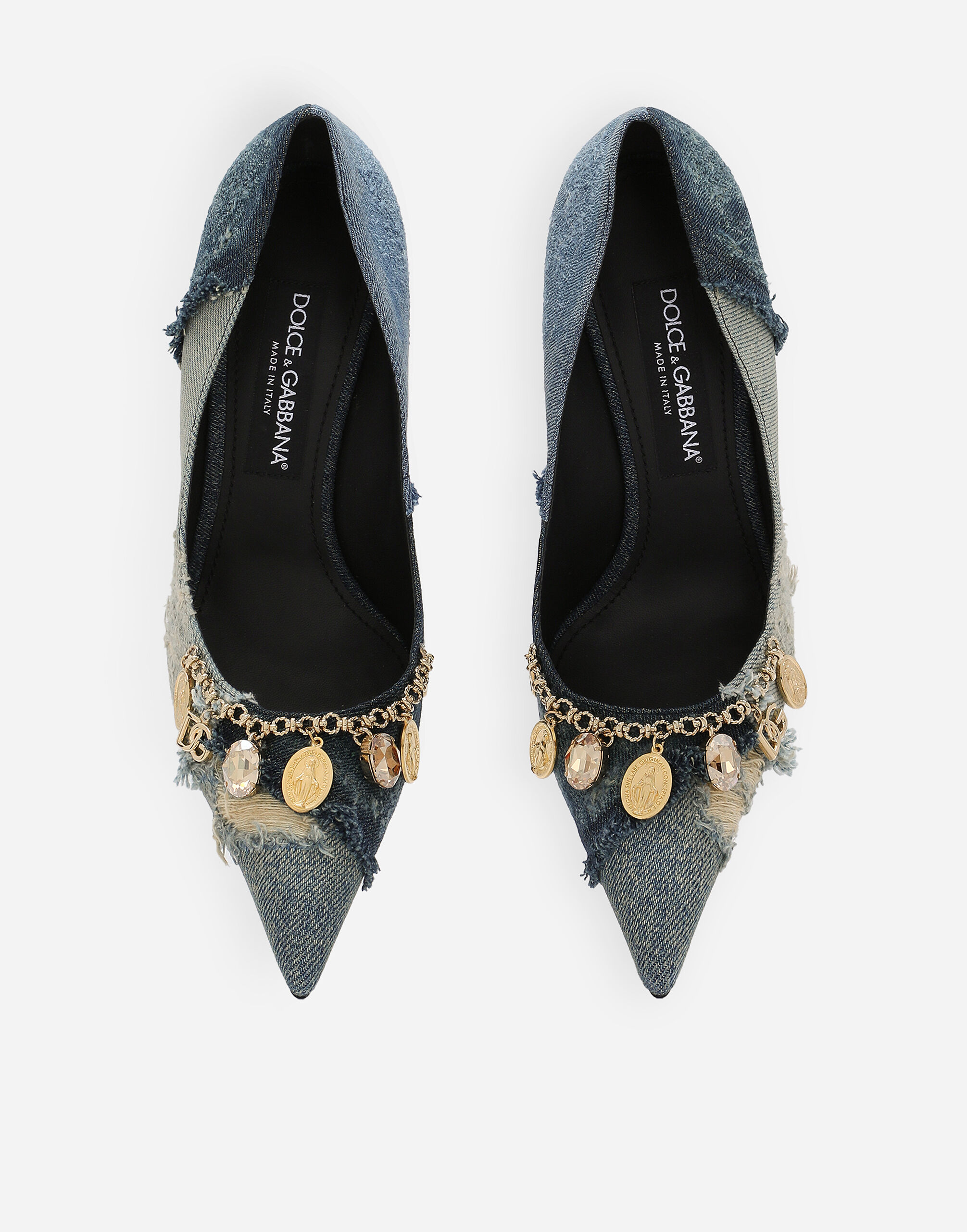Patchwork denim pumps in Blue for Women | Dolce&Gabbana® US