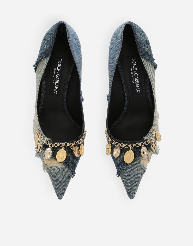 Dolce & Gabbana Zapato de salón en patchwork de denim Azul CD1884A5649