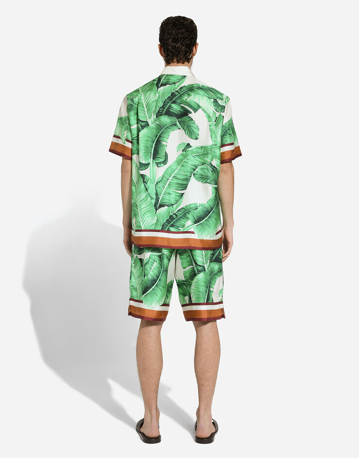Dolce & Gabbana Banana-tree-print silk shorts 印花 GV37ATHI1P5