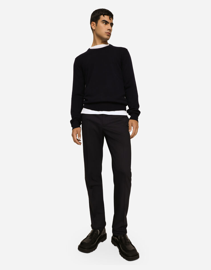 Dolce & Gabbana Pull ras de cou en cachemire Bleu GX487TJAWLZ