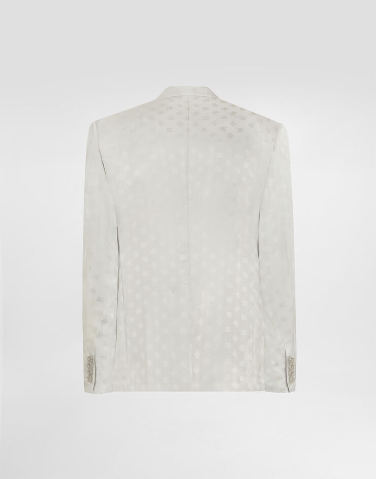 Dolce & Gabbana Sicilia light double-breasted silk jacquard jacket Grey G2VD4TFJ1JY