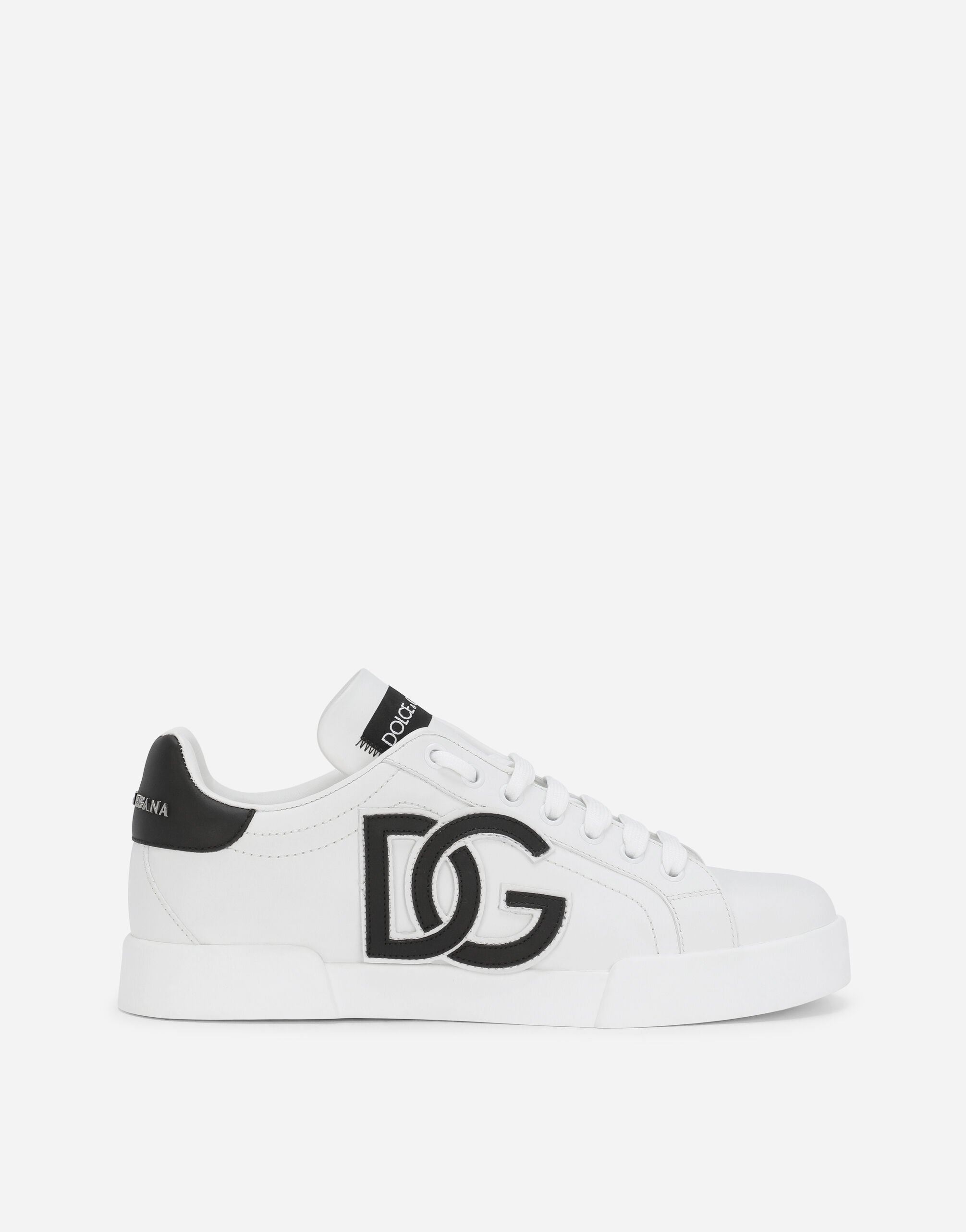 Dolce & Gabbana Calfskin Portofino sneakers with DG logo White CK1908AQ040