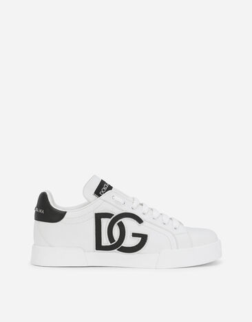 Dolce & Gabbana Sneaker Portofino aus Kalbsleder mit DG-Logo Weiss CK2288A5355