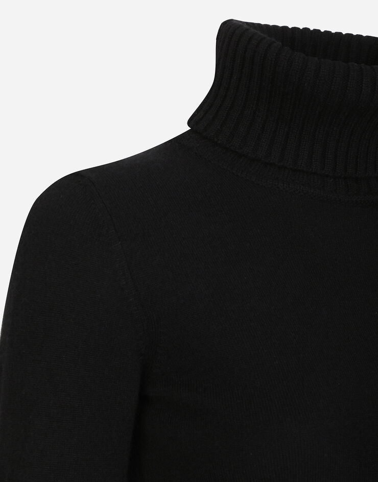 Dolce & Gabbana Rollkragenpullover aus Kaschmir Schwarz FXW20TJAWYQ