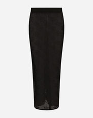 Dolce & Gabbana Mesh-stitch pencil skirt with jacquard DG logo Print F4CFETHS5NO