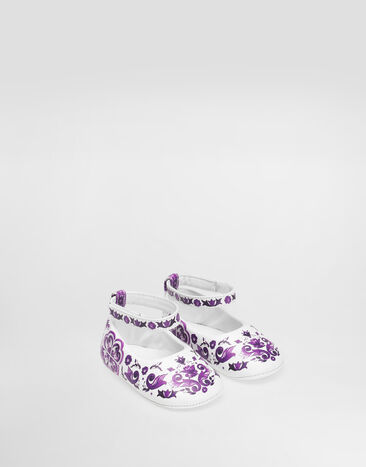 Dolce & Gabbana Ballerina aus Nappaleder mit Majolika-Print Multicolor DK0065AC513
