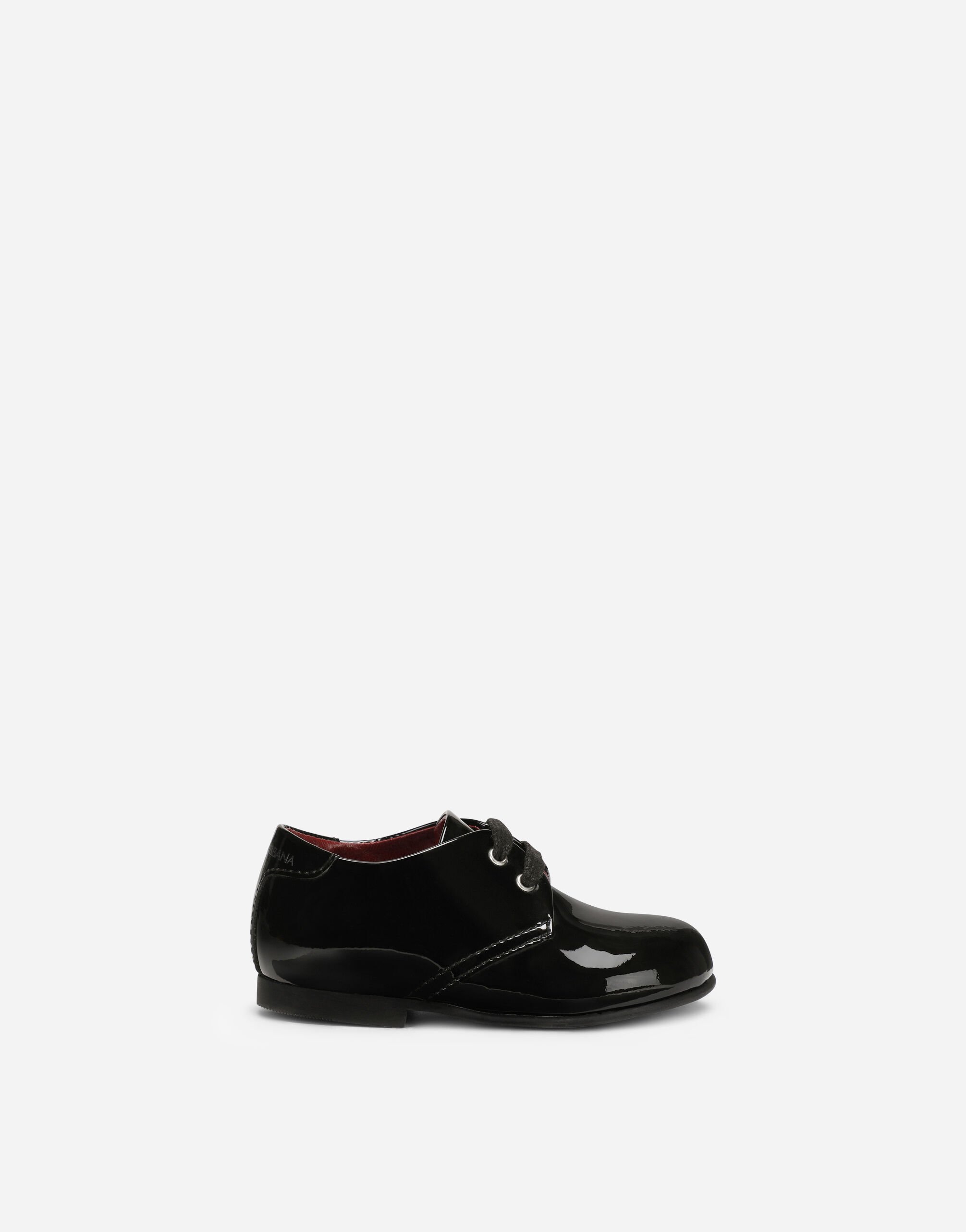 Dolce & Gabbana Patent leather derby shoes with logo Yellow DN0199AA954