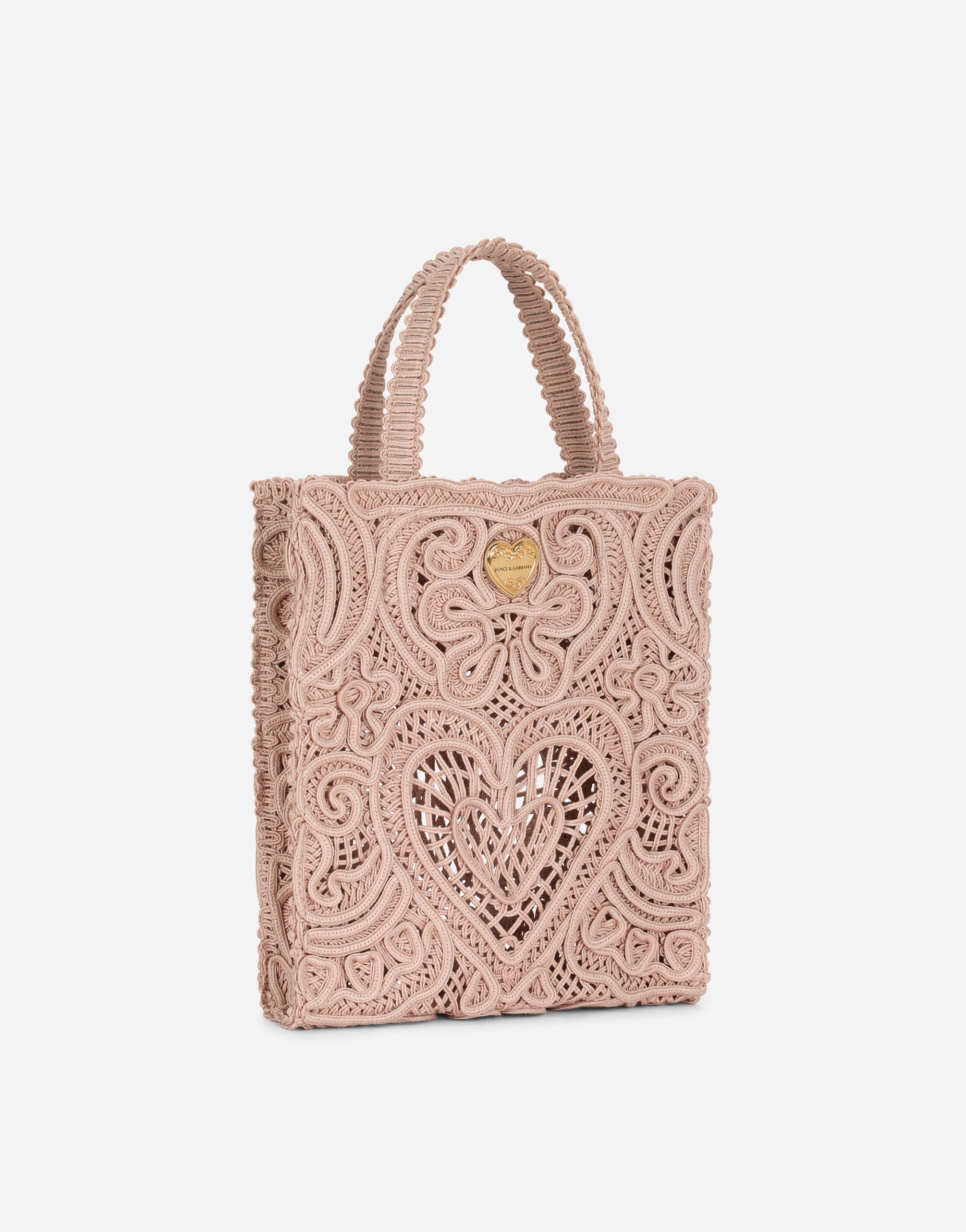 Small cordonetto lace shopper in Beige for Dolce Gabbana US