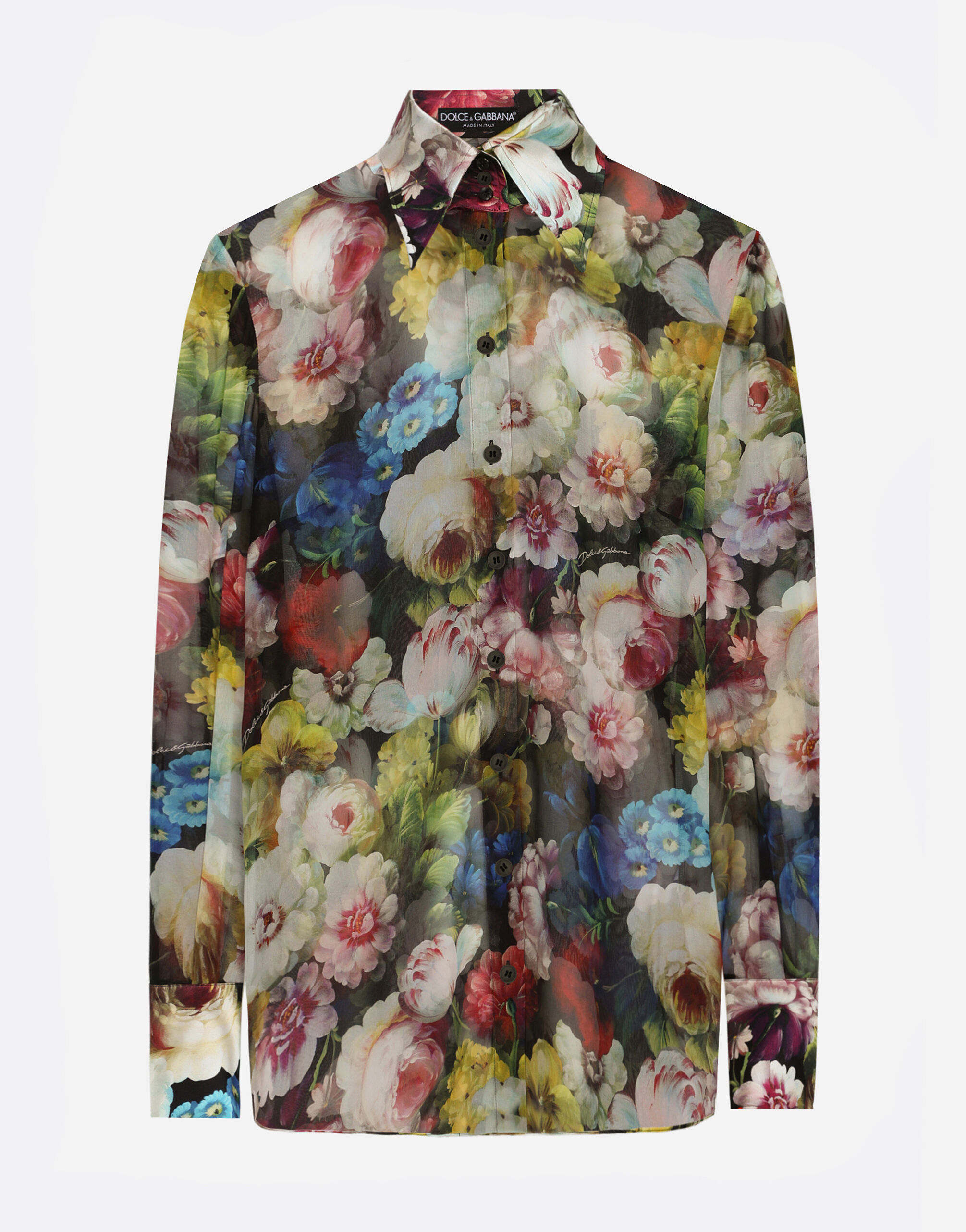 Chiffon shirt with nocturnal flower print in Print for Women