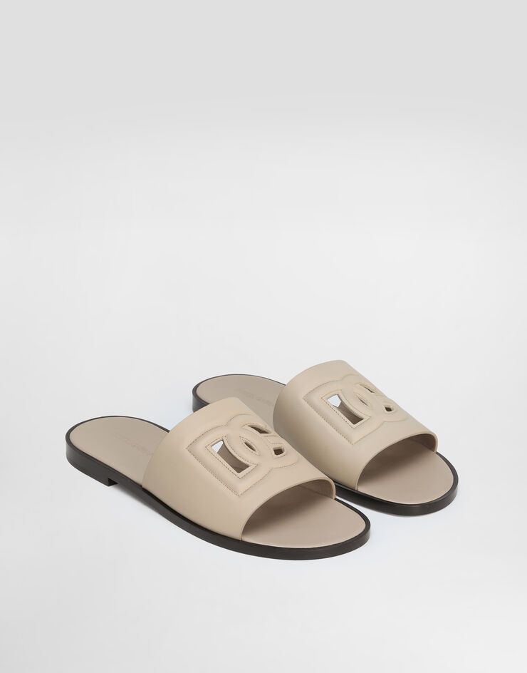 Dolce & Gabbana صندل من جلد عجل بيج A80397AO602