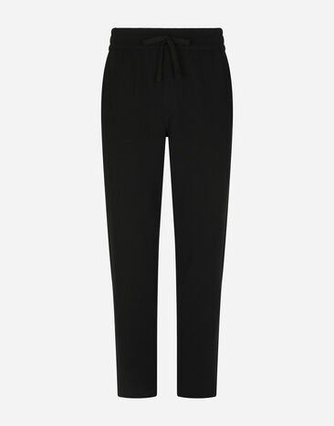 Dolce & Gabbana Pantalón de chándal en cachemira con logotipo DG Negro GXK89TJAWK8