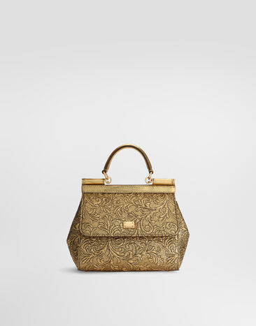 Dolce & Gabbana Small Sicily handbag in brocade Gold BB6003B0848