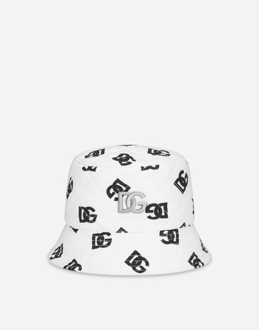 Dolce & Gabbana Sombrero de pescador en nailon con logotipos DG estampados Imprima FH646AFPFSH