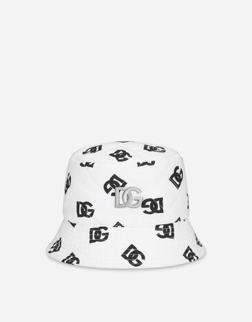 Dolce & Gabbana Nylon bucket hat with DG logo print Gold FH569TFURMQ