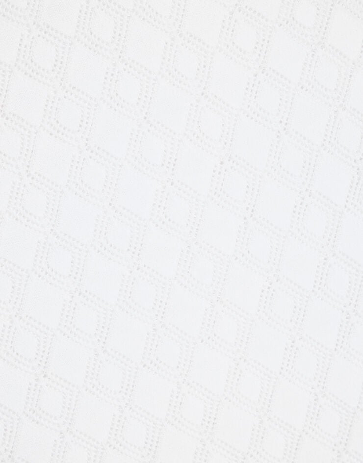 Dolce & Gabbana Diamond-pattern perforated cotton tank top White GXT35TJBCFI