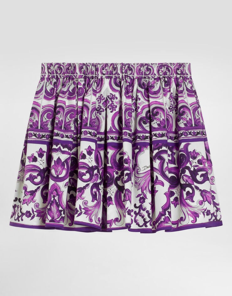 Dolce & Gabbana Baumwollrock mit Majolika-Print Multicolor L55I63HH5EN