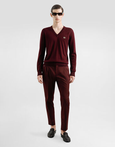 Dolce & Gabbana Cotton pants with double darts Multicolor GV4EETFUFNV