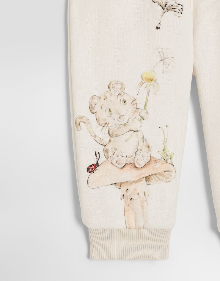 Dolce & Gabbana Fleece trousers with embroidery Multicolor L1JPIGG7P8J