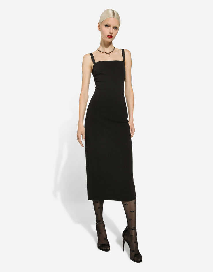 Jersey Milano rib sheath dress in Black for Women
