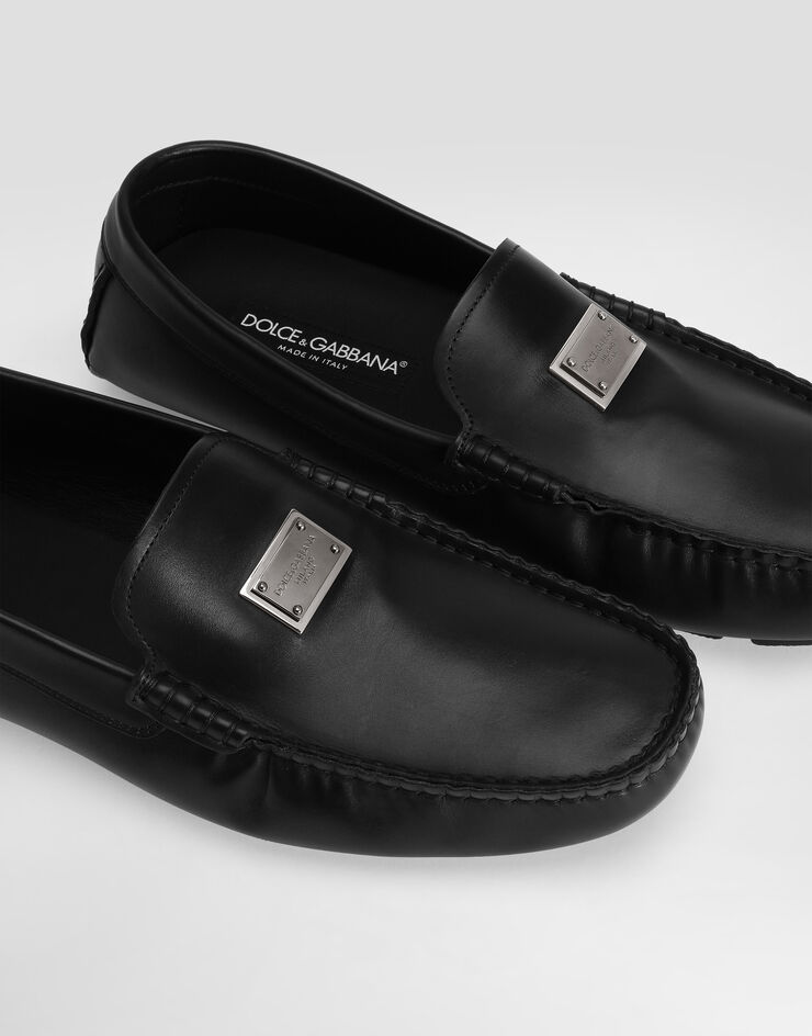 Dolce & Gabbana DG driver calfskin loafers Black A50596A0065