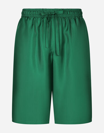 Dolce & Gabbana Embroidered silk jogging shorts Print G5IF1THI1SV