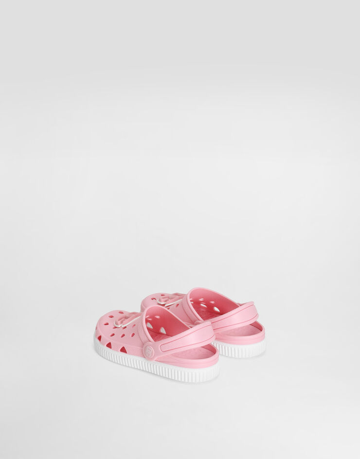 Dolce & Gabbana Zueco de goma con logotipo DG Rosa DN0213AT079