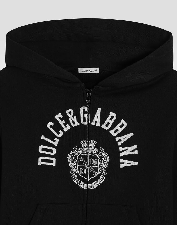 Dolce & Gabbana Hooded sweatshirt with print Black L4JWKLG7PTH