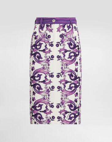 Dolce & Gabbana マヨリカプリント ミディスカート Multicolor F4C5KTFPR0O