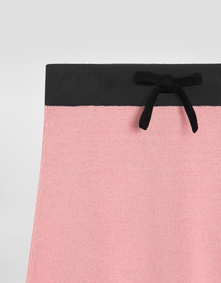 Dolce & Gabbana Knit skirt with DG logo Pink L5KI05JFMLL