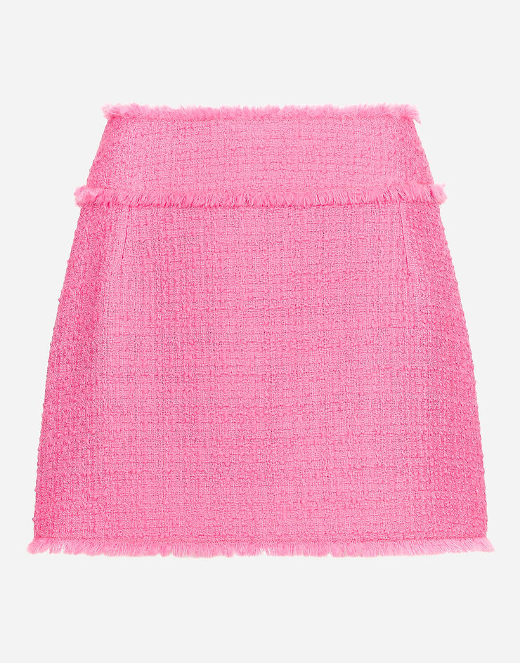 Dolce & Gabbana Raschel tweed miniskirt Pink F4CR5TFMMHN